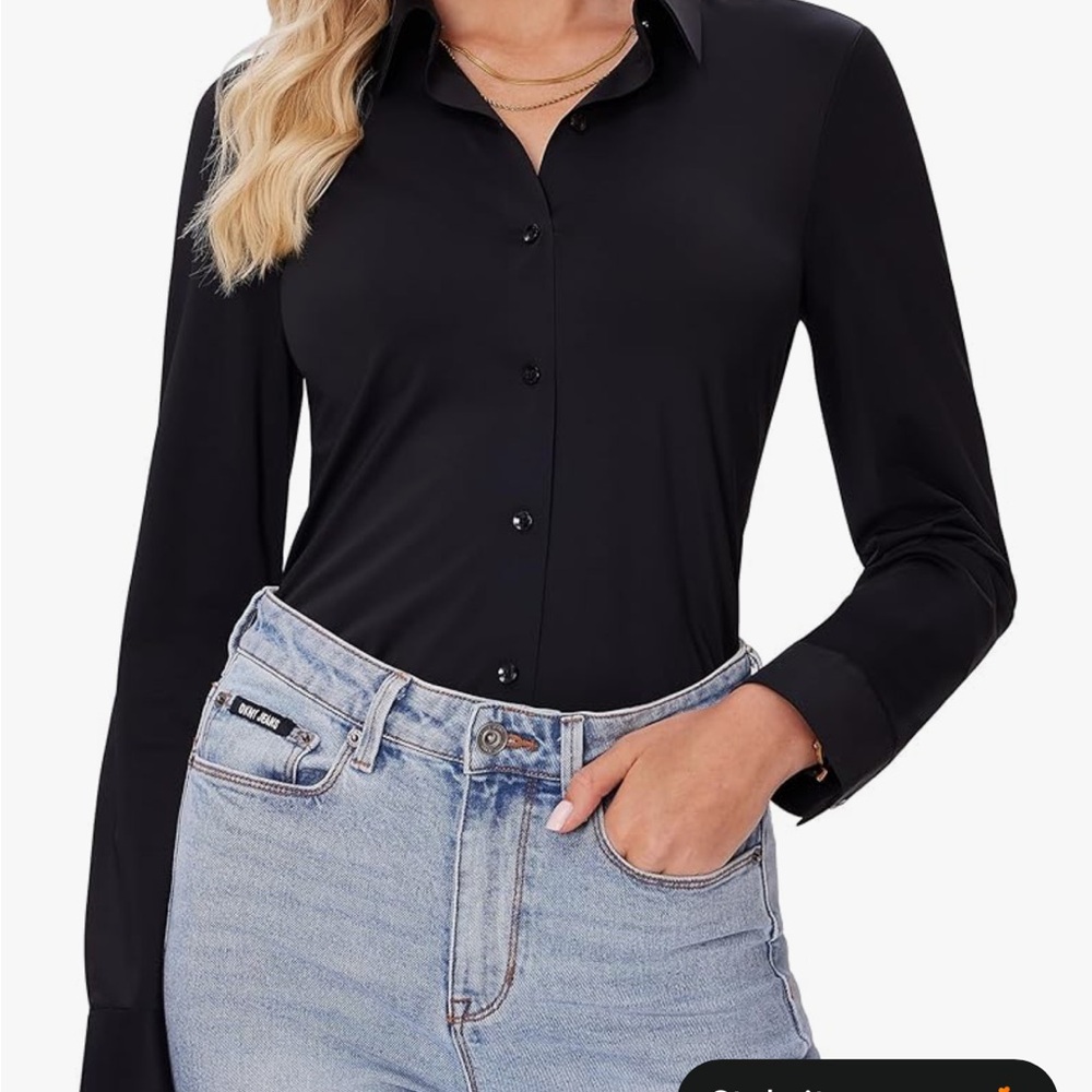 Amazon Black Women's Button-Down Shirt